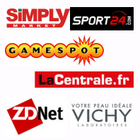 Simply Market, Sport24, Gamespot, La Centrale, ZDNet France, Vichy Cosmétiques