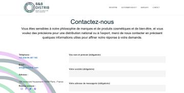 BB Distrib Page d'accueil zone contact