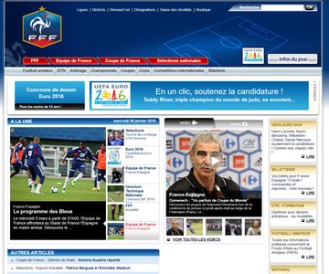 Ancien accueil du portail FFF