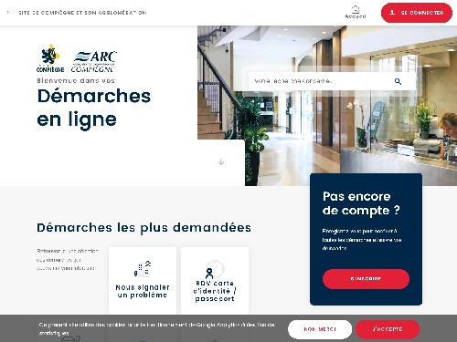 Le site de démarches en ligne de l'ARC et de la mairie de Compiègne